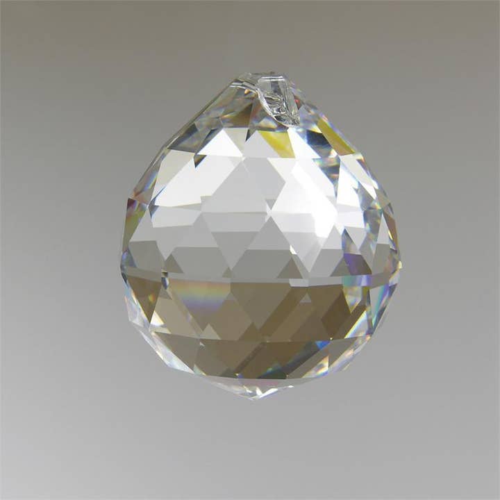 Decor N Beyond – wholesale Ornament – Box of 12 1.6" (40mm) Faceted Round Crystal Ball