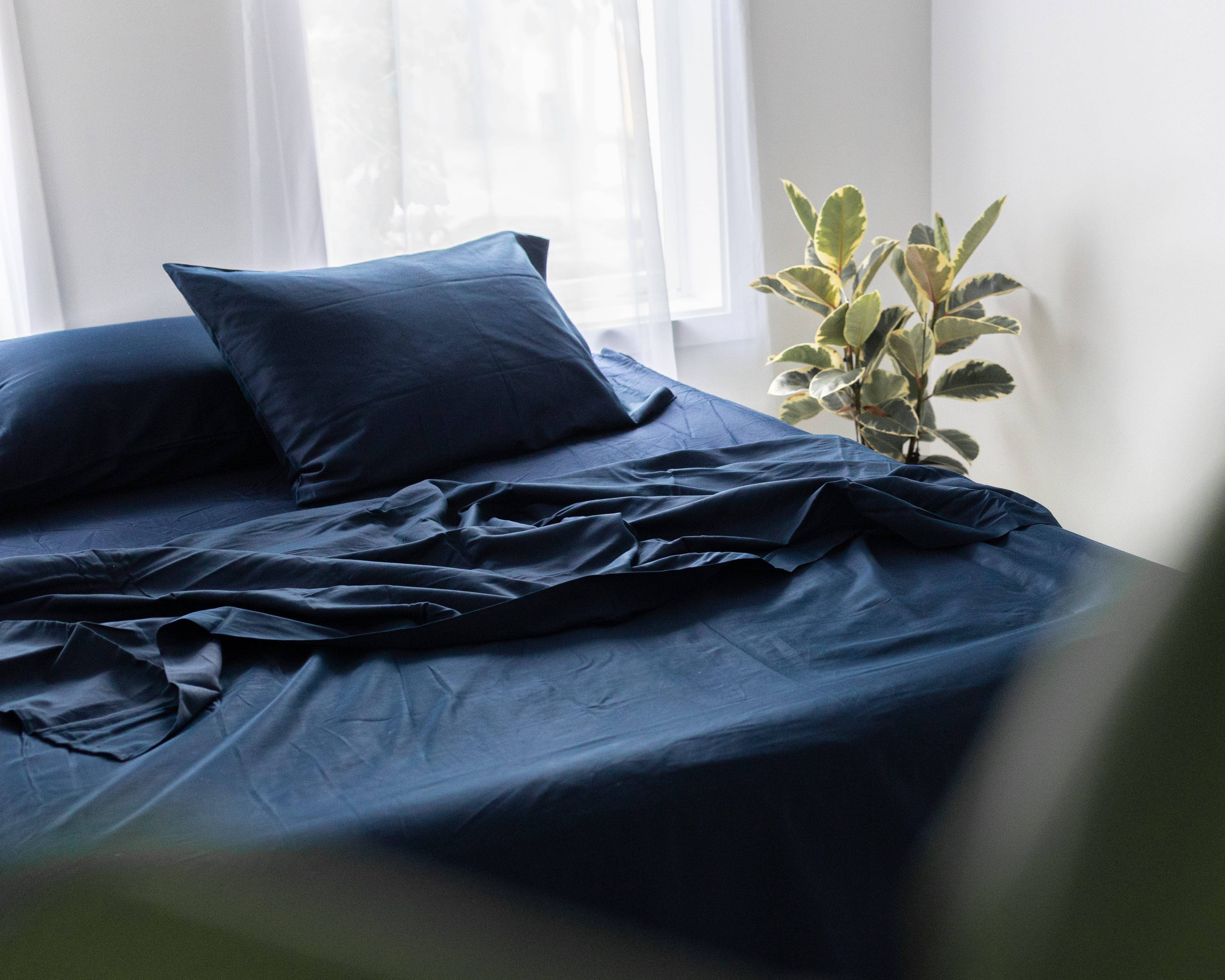 Nest Essentials - Wholesale Sheet Set - 300 TC Cotton Sheet Set- Made in India- Navy Blue