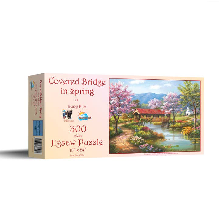 SunsOut - Wholesale Puzzle - Adult - 0121 Covered Bridge in Spring 300 pc Puzzle