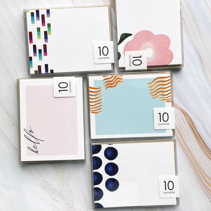 Shortpockets – wholesale Stationery/notecard set – Pink Flower - Box Set/Flat Note Cards (Copy)1