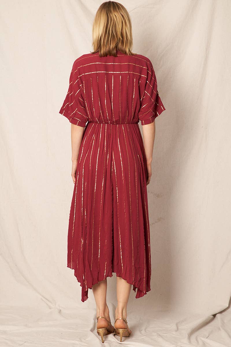 En Crème - Vente Robe – femme - Robe midi rayée à sequins21