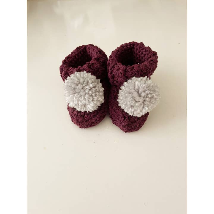 Gooseberry fool - Vendita all'ingrosso Stivaletti - Neonati - Scarpine per neonati in cotone biologico con pompon18