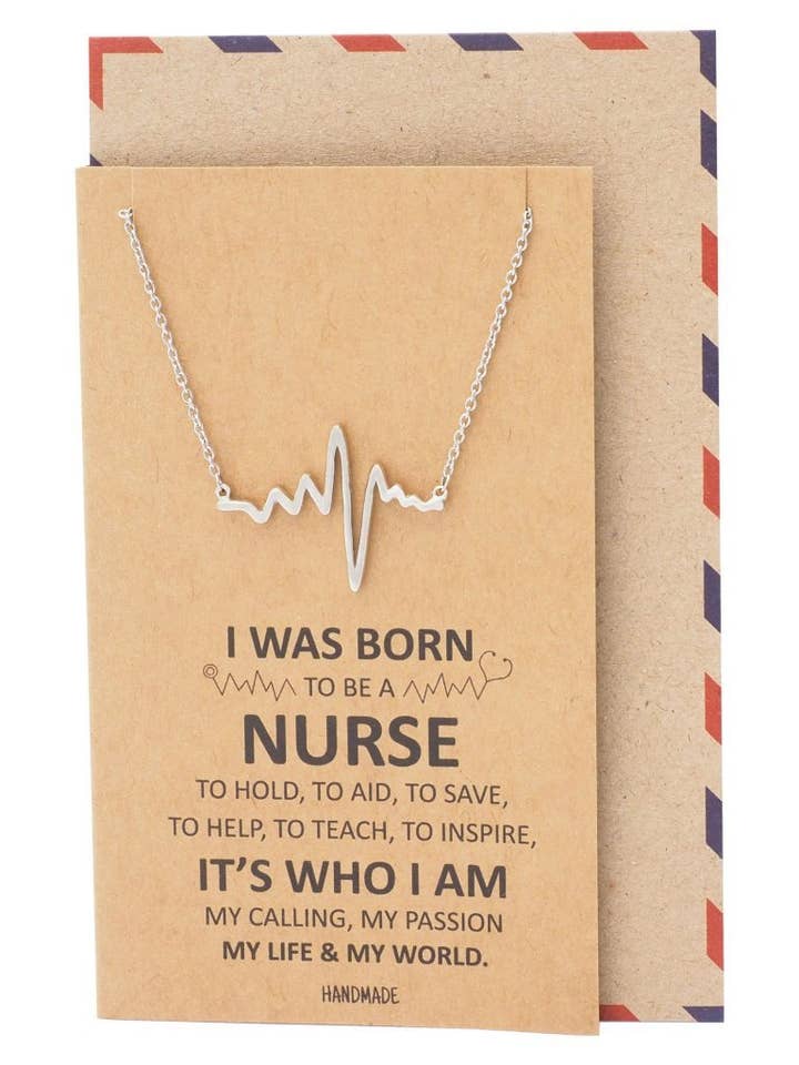 Maya Nurse Gifts, Electrocardiogram Heartbeat Necklace for wholesale by Quan Jewelry