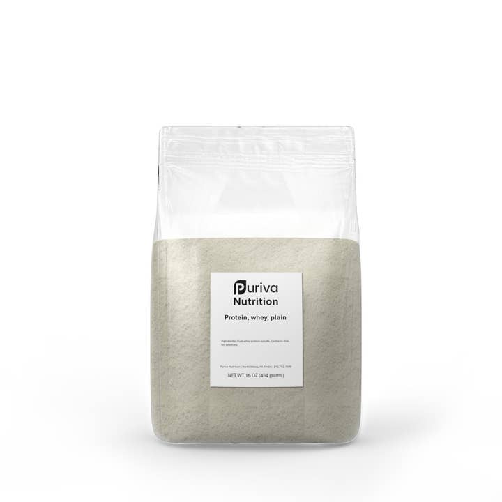 Puriva Nutrition - Wholesale Protein/Superfood Powder - Protein powder, Whey Protein Isolate, plain, 1 pound, Puriva Nutrition