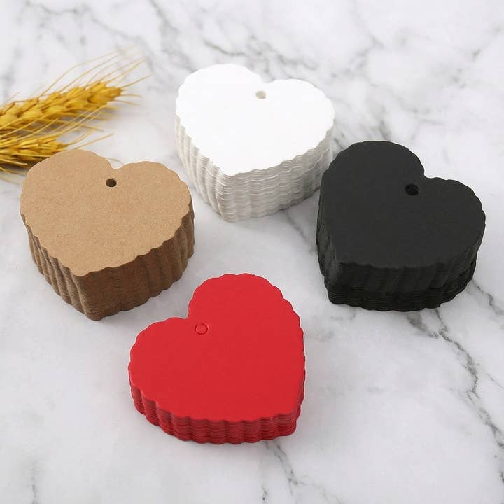 100un, etiqueta de presente em papel kraft em branco em forma de coração 2,4x2" com a palavra AMOR por atacado de ByHome