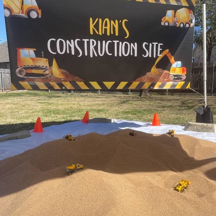 Palm to Pine Design - Wholesale Party Sign/Banner - Construction Birthday Banner for Boys, Printed on Vinyl6