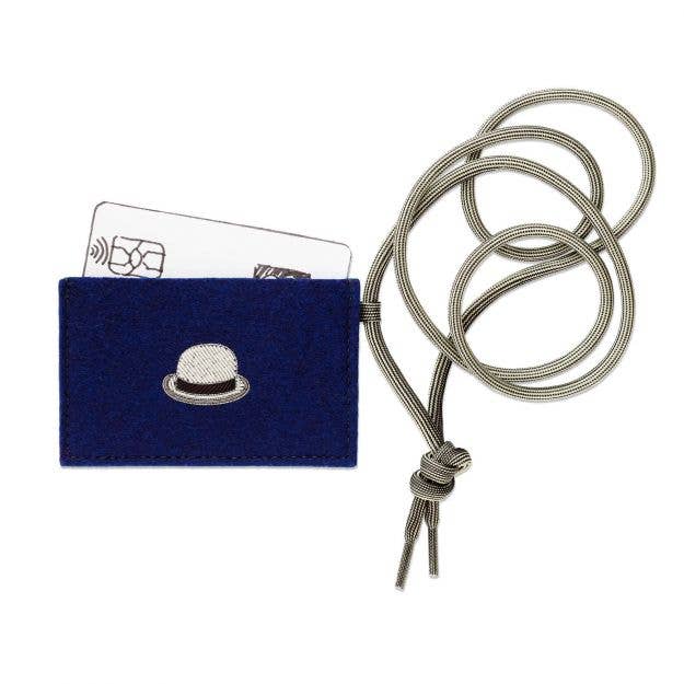 Hand embroidered card holder - Bowler Hat for wholesale by Macon & Lesquoy