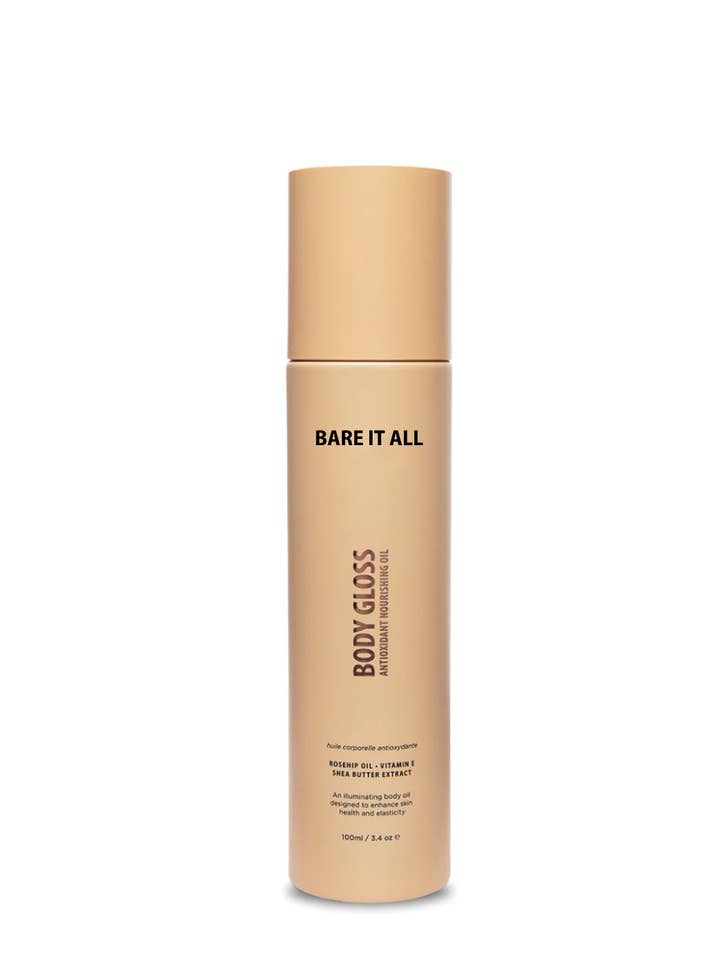 Body Gloss Nourishing Oil for wholesale by BARE IT ALL