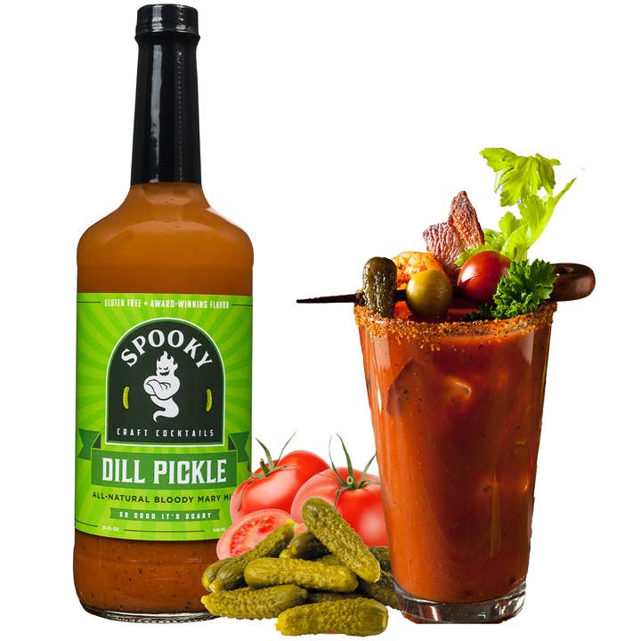 SPOOKY Craft Cocktail Mixes - Wholesale Cocktail Mix/Syrup - SPOOKY Dill Pickle Bloody Mary (32oz 6-pack)1