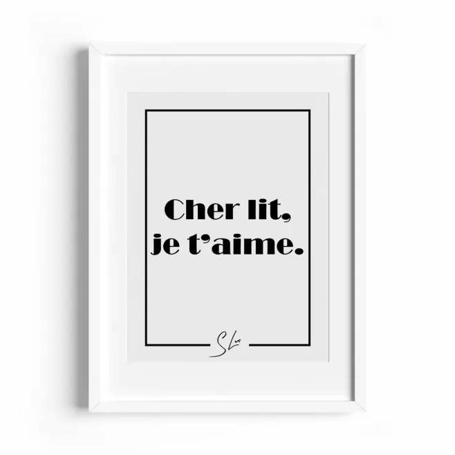 Affiche Cher lit pour la vente par Créations & co.