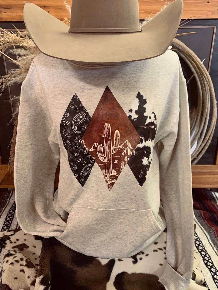 Desert Diamonds Hooded Sweatshirt for wholesale by Ranch Girl Gear