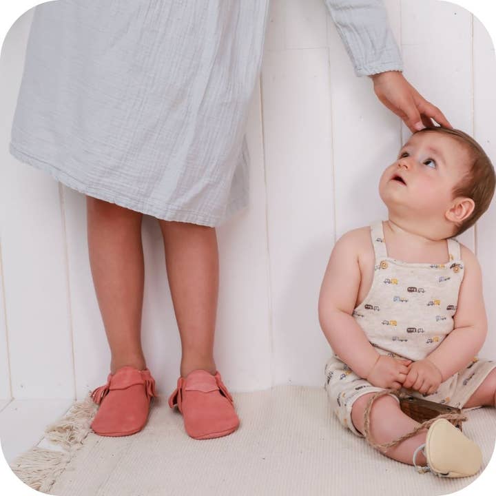 LAIT ET MIEL - Wholesale Booties - Baby - Coral Suede Baby Moccasin