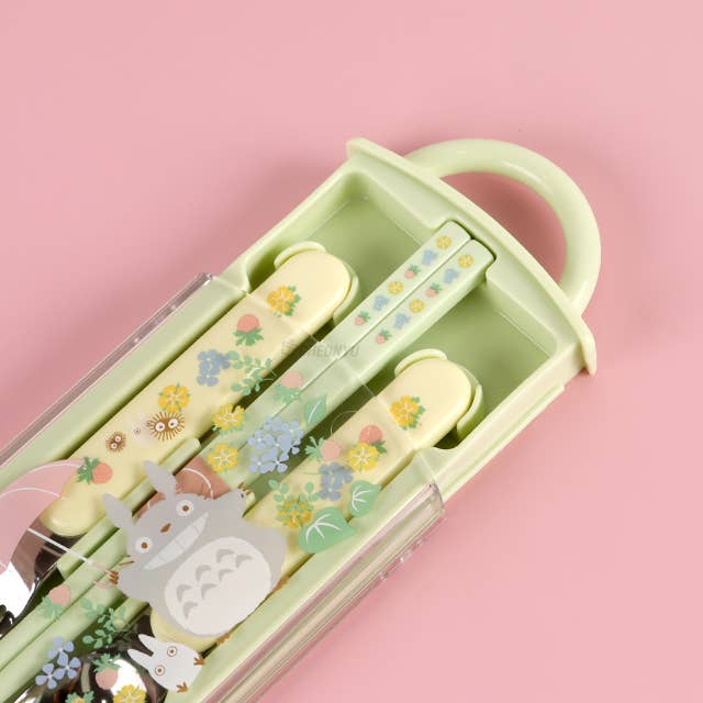 K_Wonderland - Wholesale Assorted Cutlery Set - Totoro, Chiikawa Slide Trio Cutlery Set-Lunch, Picnic