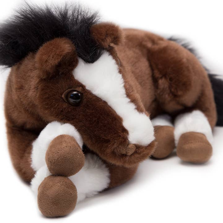 Resting Bay Horse Stuffed Animal for wholesale by Carstens, Inc.