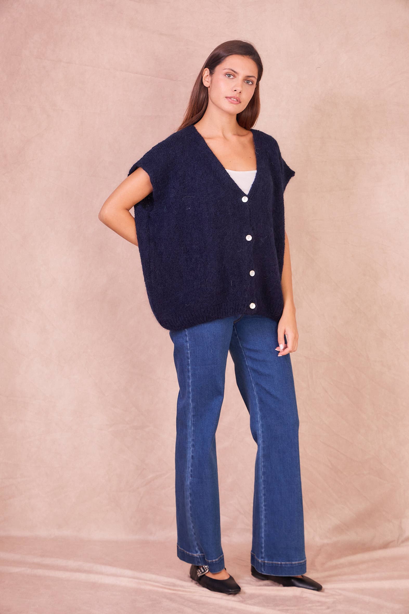 Calie Paris - Wholesale Knit Sweater - Women's - Kid Mohair Sleeveless Cardigan22