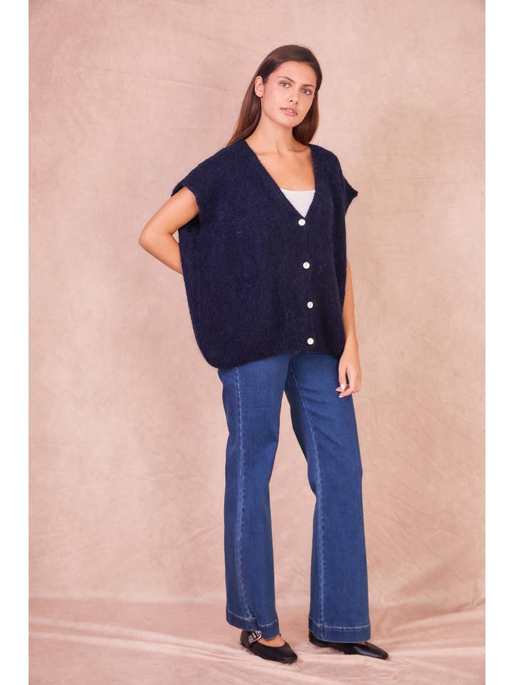 Calie Paris - Wholesale Knit Sweater - Women's - Kid Mohair Sleeveless Cardigan22