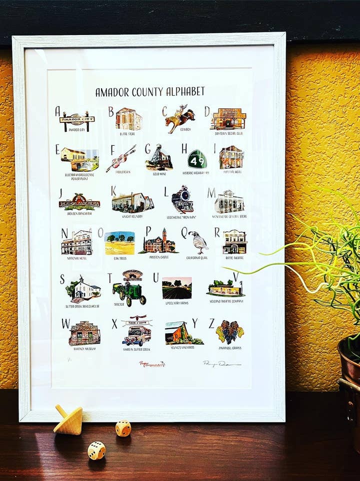 Stampe alfabetiche della contea di Amador - NOVITÀ! per la vendita all'ingrosso da parte di PriyaOriginalsArt