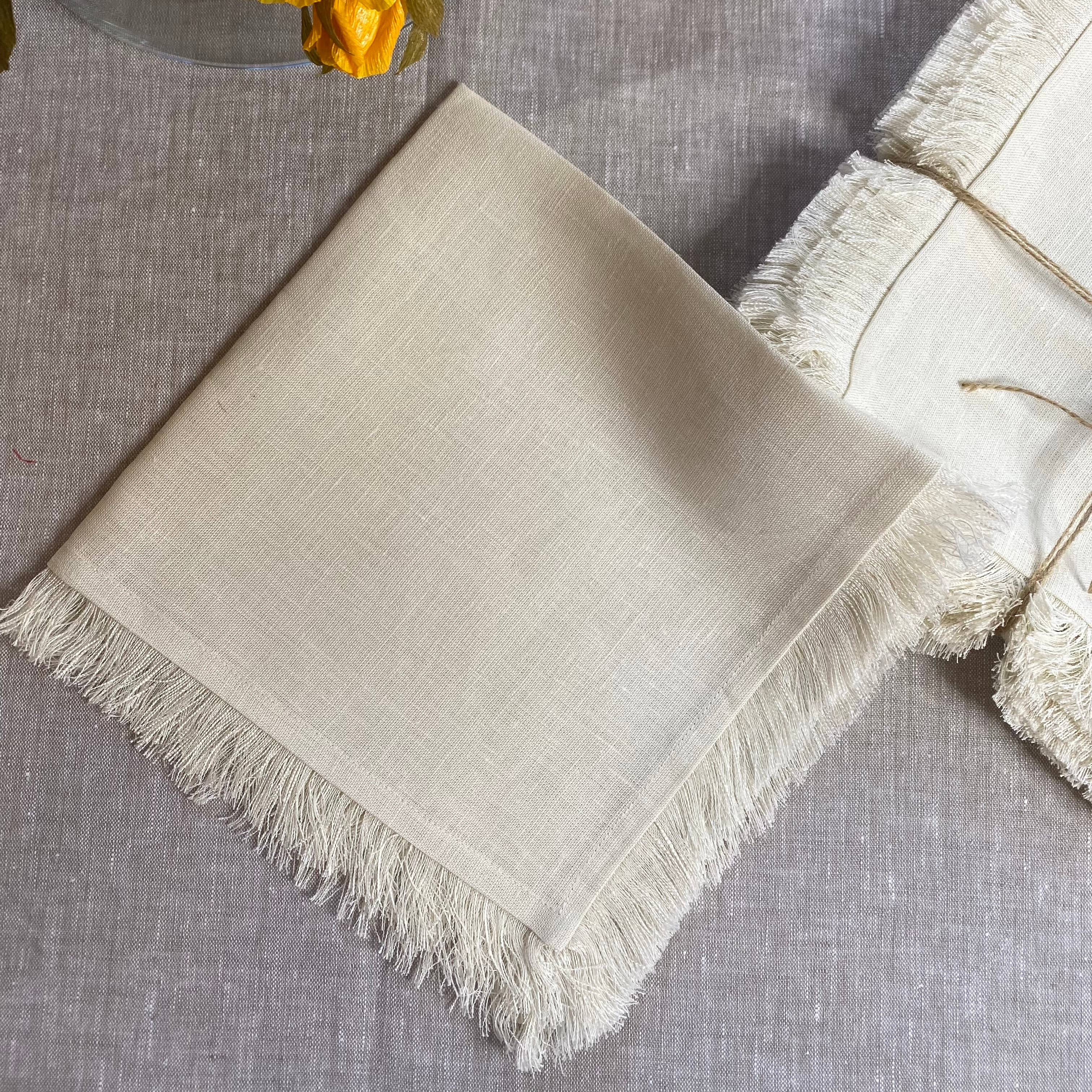 KEY LOOK1916 MILANO - Wholesale Dinner & Cloth Napkin - Linen napkins with fringes10