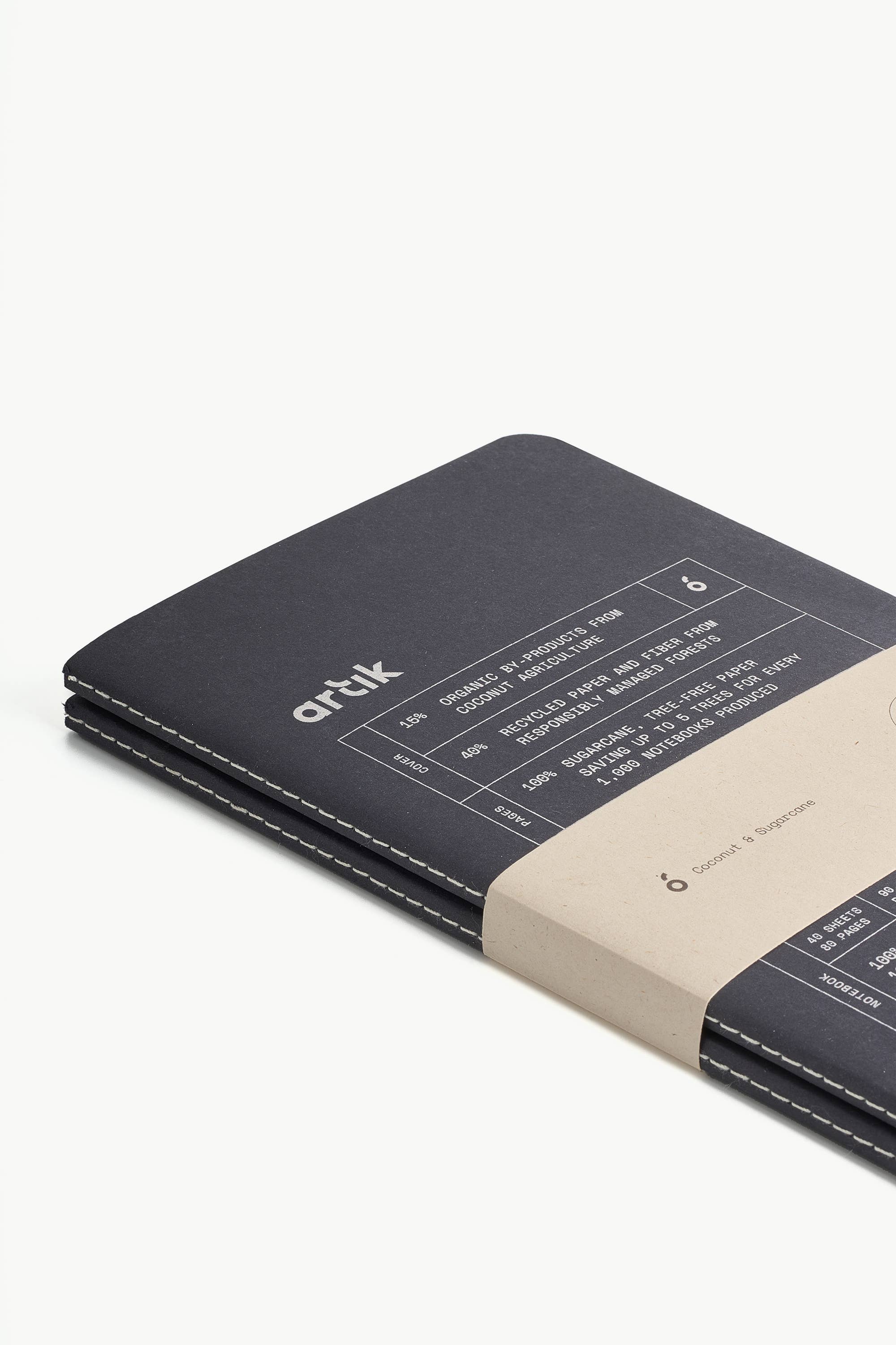Artık - Wholesale Notebook - Artik Pack Of 2 Singer Sewn Notebooks | Plain | Coconut1