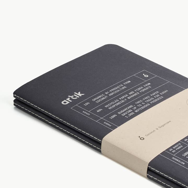 Artık - Wholesale Notebook - Artik Pack Of 2 Singer Sewn Notebooks | Plain | Coconut1