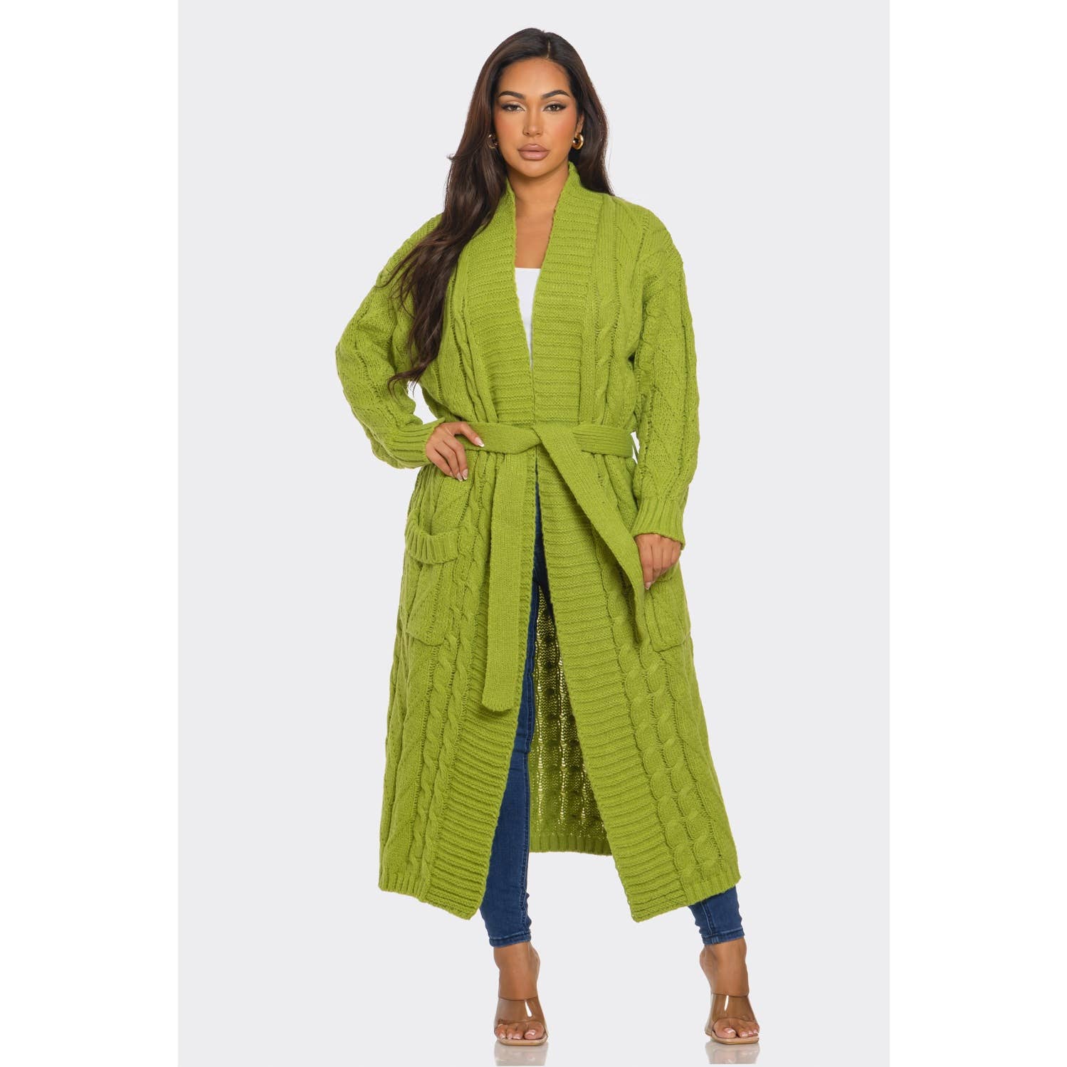 HiteJeans - Vendita all'ingrosso Cardigan - Donna - MAXI CARDIGAN IN MAGLIA CON CINTURA9