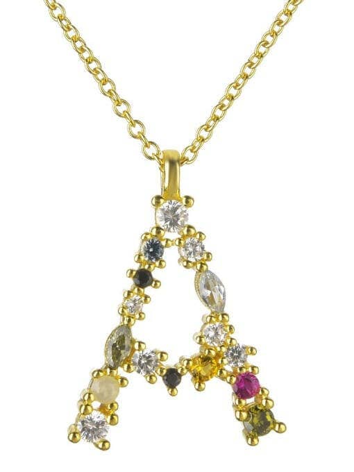 Dainty Initial Cubic Zirconia Necklace for wholesale by Krush Kandy