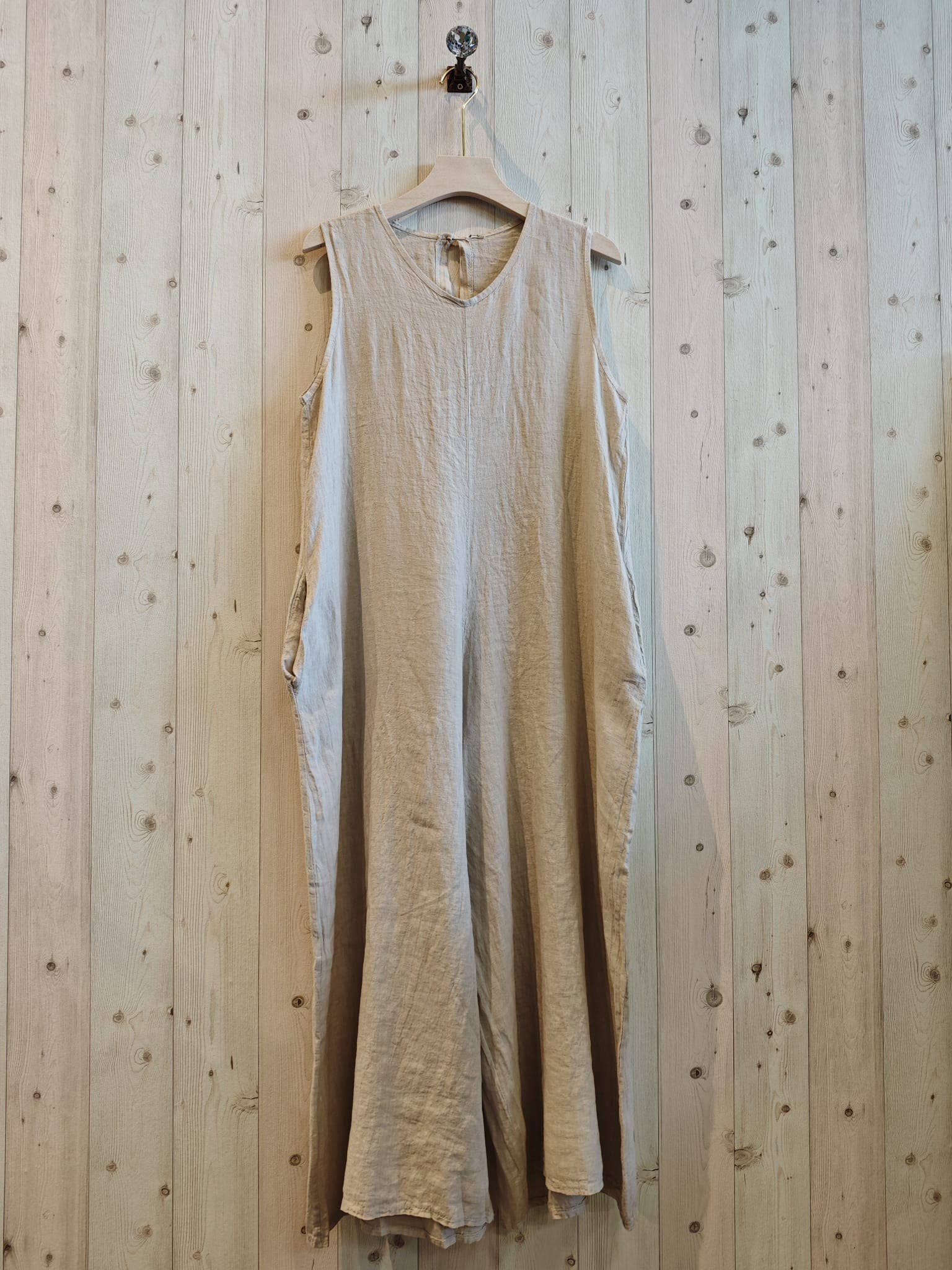 Linen & More - Wholesale Dress - Women's - REF 14580 SLEEVELESS JUMPSUIT 100% LINEN1