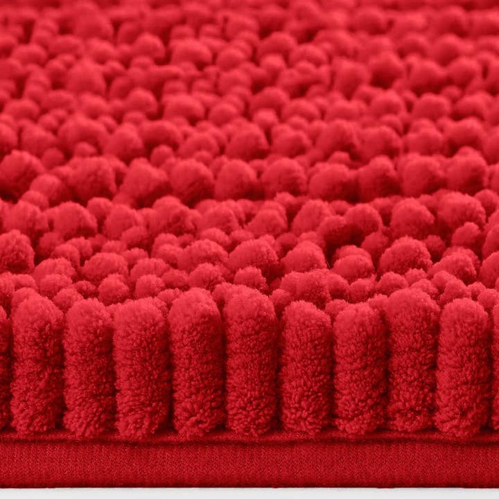home mart goods - Wholesale Bath Mat Set - 2 Piece Set Red Cozy Plush Soft Chenille Bath Mat2