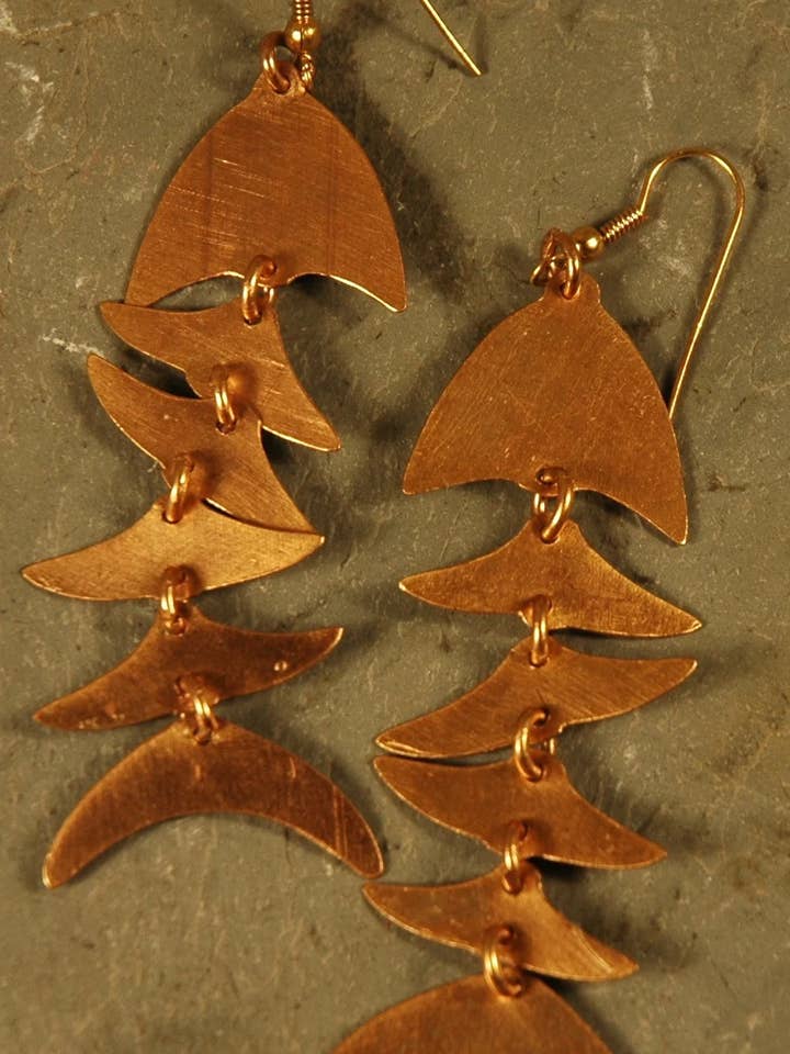 Fair Trade Gold Plated Bombolulu Fish Earrings for wholesale by CADEAUX du MONDE