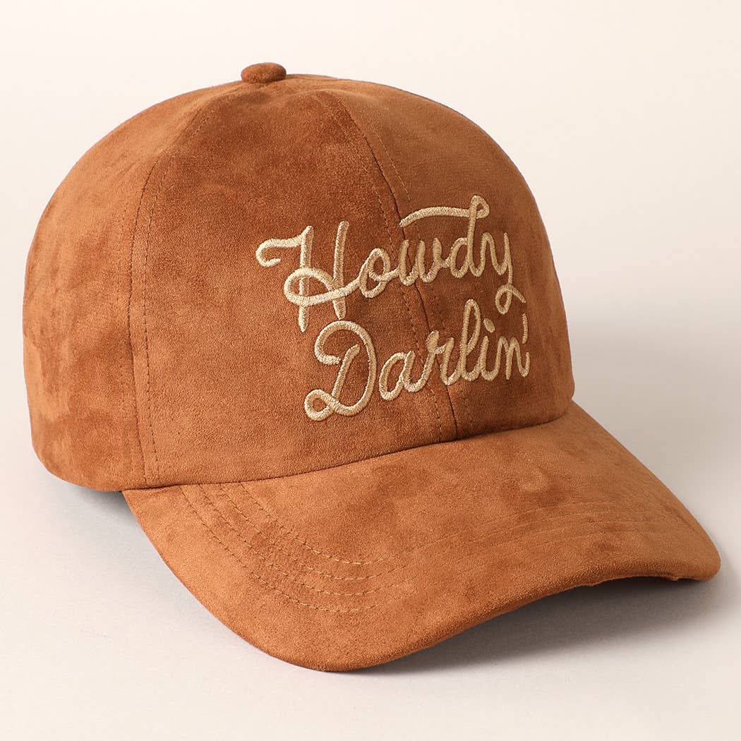 Fashion City - Wholesale Baseball Cap - Women's - Howdy Darlin' Embroidery Suede Baseball Cap5