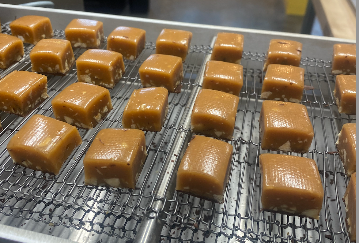 Bees & Beans - Wholesale Chocolate Covered Sweets - Honey Hazelnut Caramels in 70% Dark chocolate2