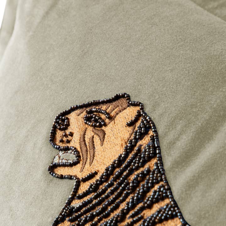 Durga Embroidered Cushion Quartz for wholesale on Faire