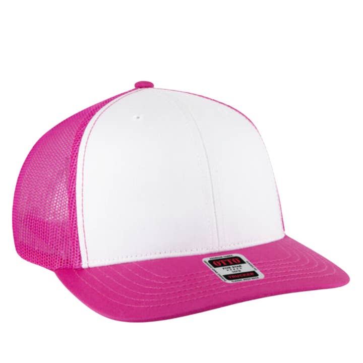 CB Hat Bar - White and Hot Pink Trucker Hat for wholesale by The Charm Bar Company