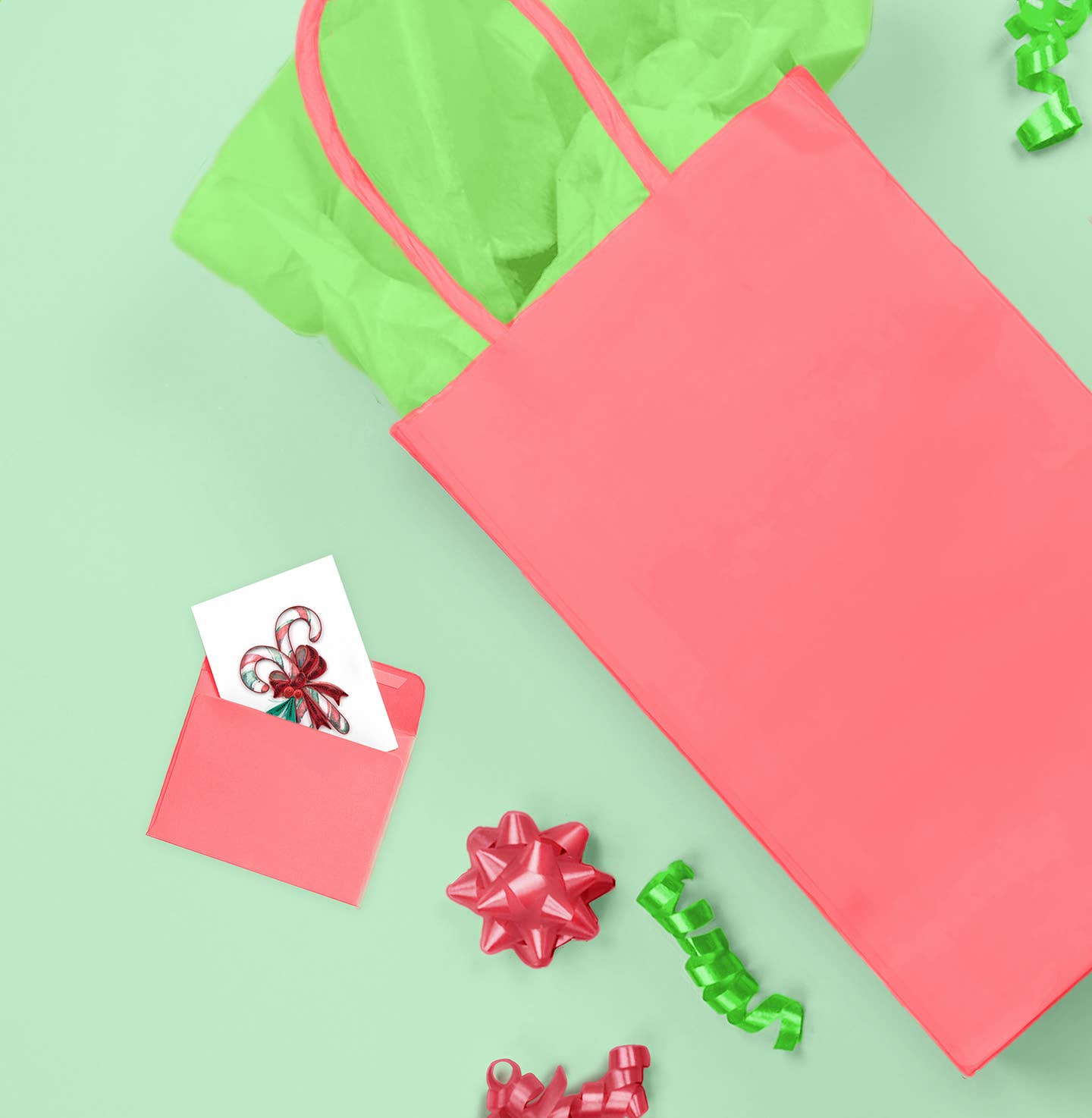 Quilling Card – wholesale Christmas card – Quilled Candy Canes Gift Enclosure Mini Card1