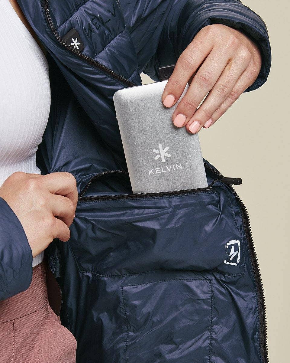 Kelvin Coats - Vente Doudoune – femme - Veste chauffante Aura pour femme, bleue6