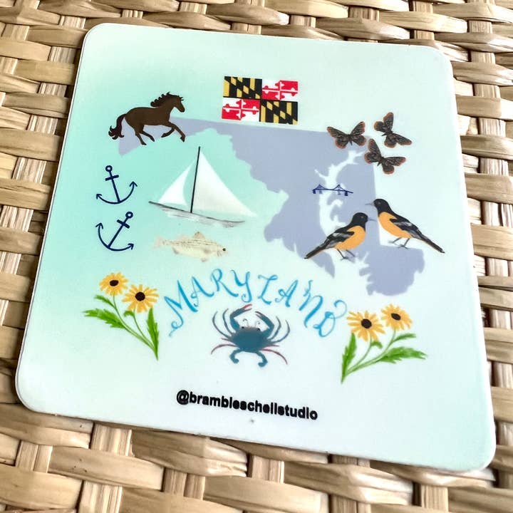 Bramble Schell Studio - Wholesale Sticker - Maryland State Vinyl Sticker 2