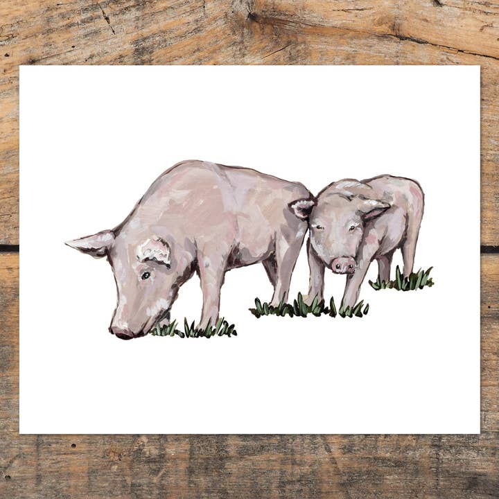 Impresión de Arte Dos Cerdos para venta al por mayor de The Cranberry Finch