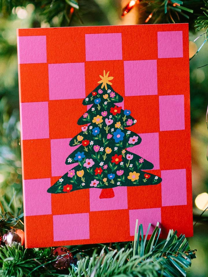 Groovy Bloemige Kerstboomkaart voor wholesale door Bouquet of Joy