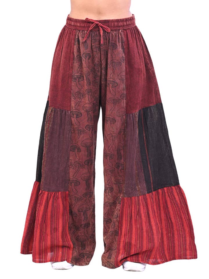 Boho Hippie Patchwork Palazzo Pants for wholesale by The Collection Royal / Royal Handicrafts