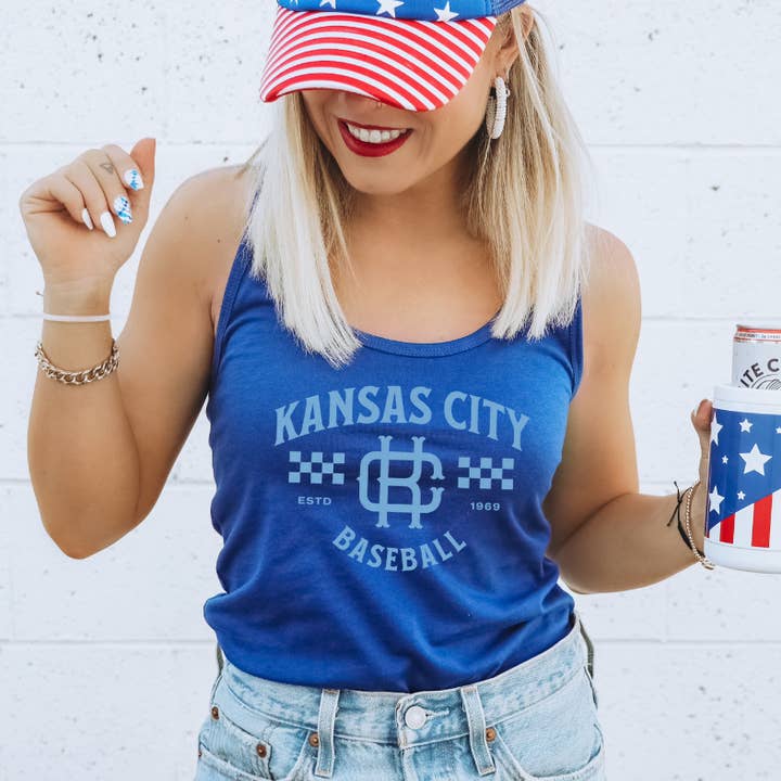 Vintage Kansas City Royal Blue Tank for wholesale by The Red Rival Wholesale