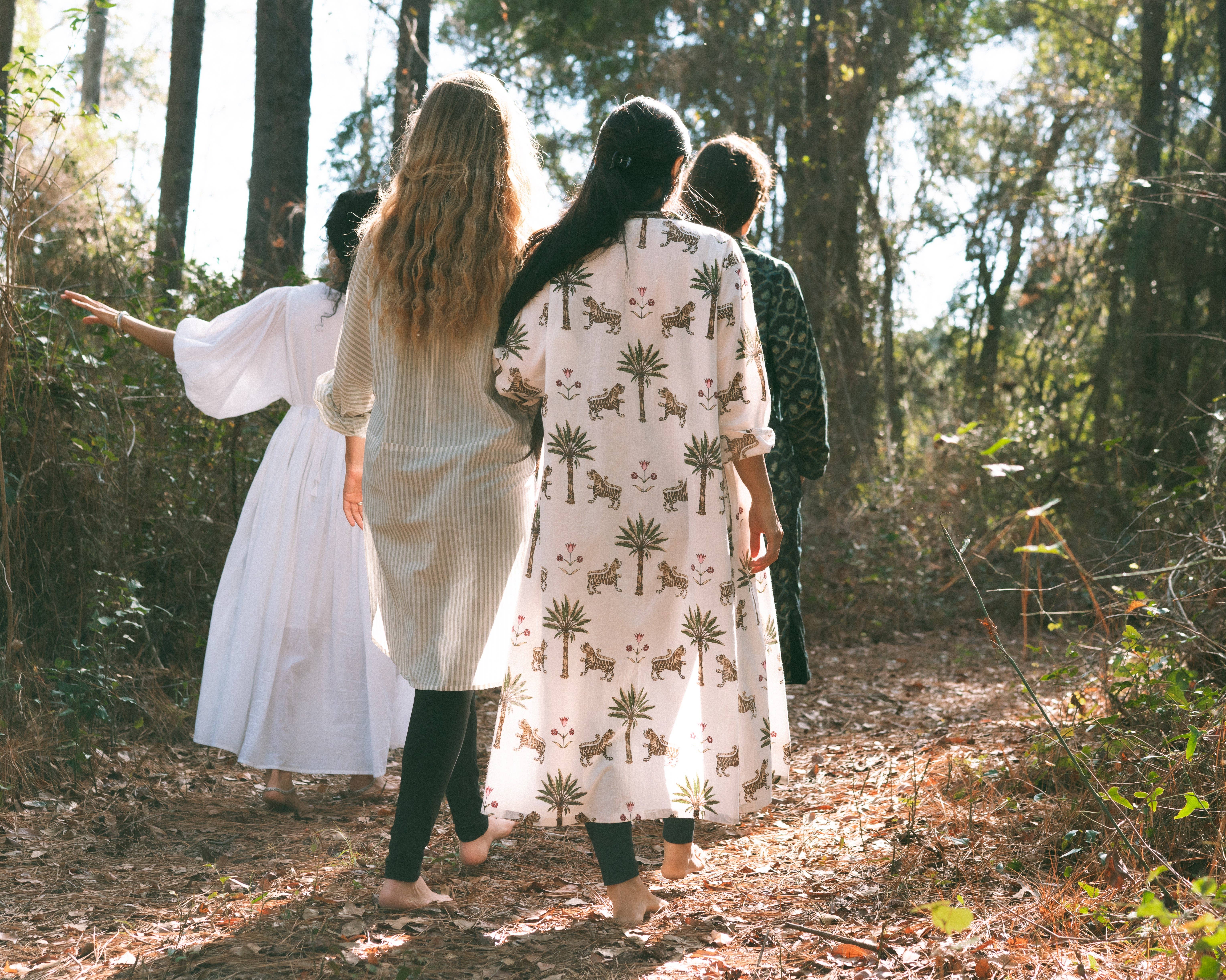 Devi Shop - Wholesale Robe - Women's - Cotton Block Print Robe ~ Tiger & Palm3