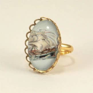 Smooth Sailing Clipper Ship Petite Ring for wholesale by B.Berish