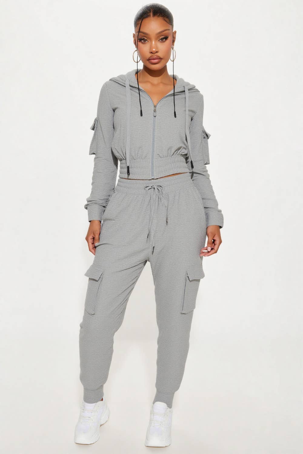 5besties inc - Wholesale Lounge Set - Women's - MULTI POCKET DETAIL HOODIES AND JOGGER SET3