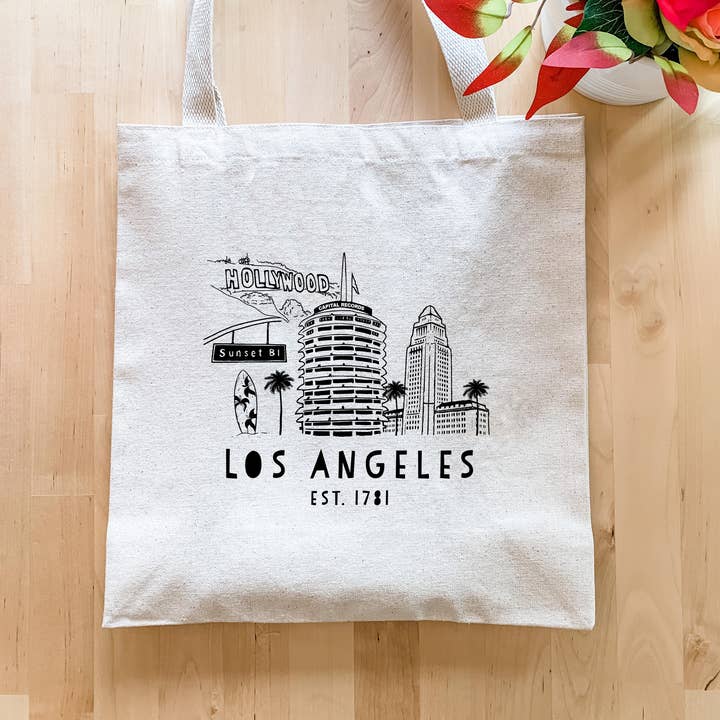 Moonlight Makers – Engroshandel Tote bag - Unisex – Los Angeles, CA Skyline - Tasker i lærred - LA, Hollywood2
