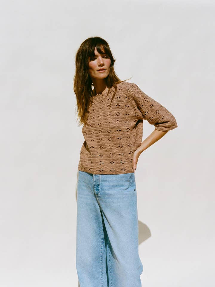 Port Crochet Tee for wholesale by Emma Rothkopf