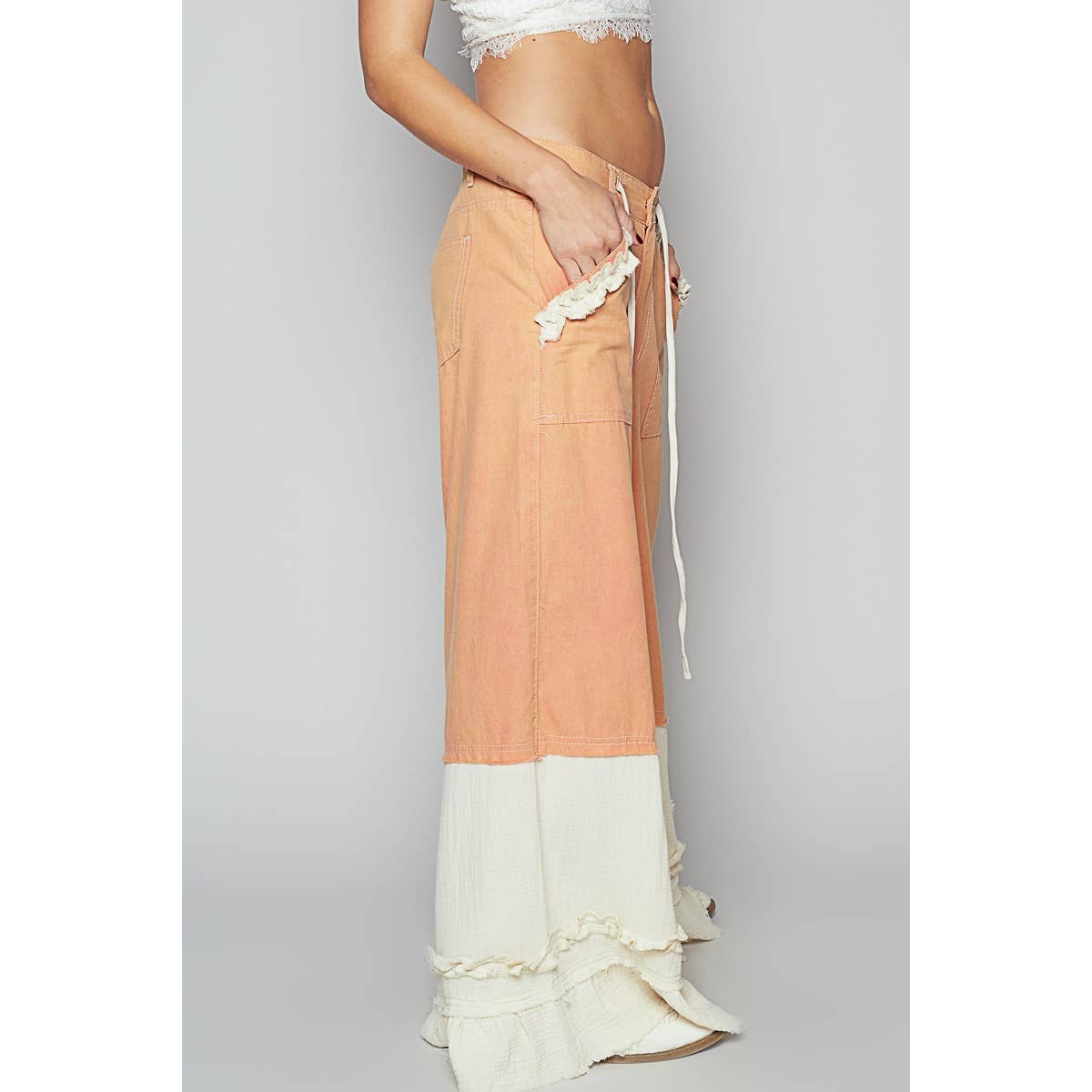 Pol Clothing - Wholesale Pants - Women's - Vintage washed double gauze wide pants10