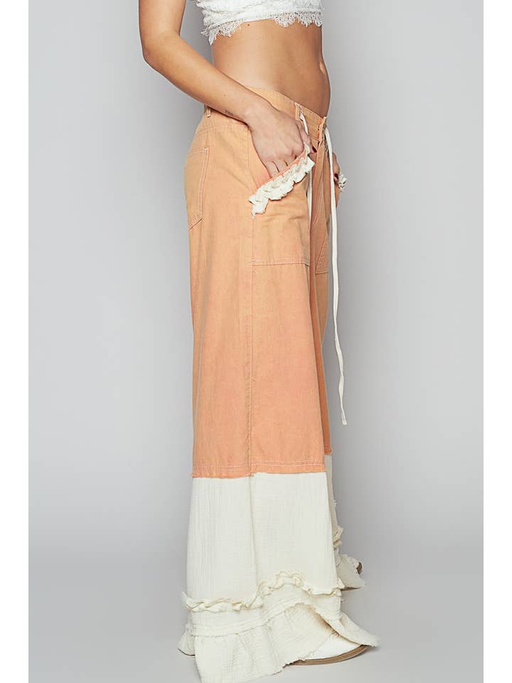 Pol Clothing - Wholesale Pants - Women's - Vintage washed double gauze wide pants10