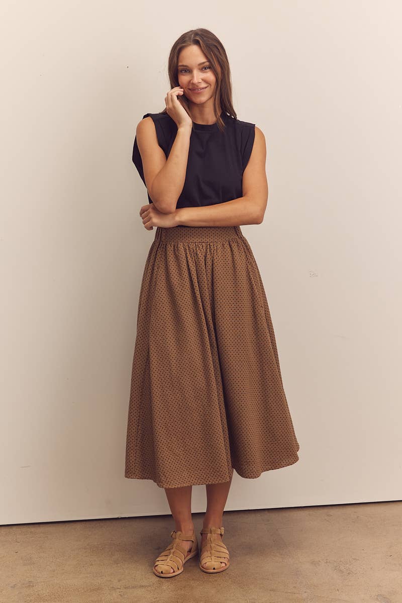 Brown Midi-circled cotton skirts for wholesale on Faire1