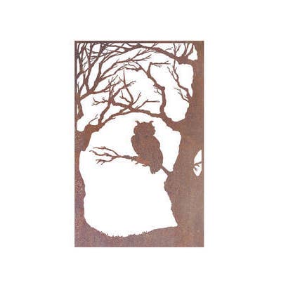 Panneau d'art mural de jardin en métal Owl Wall pour la vente par Overwrought