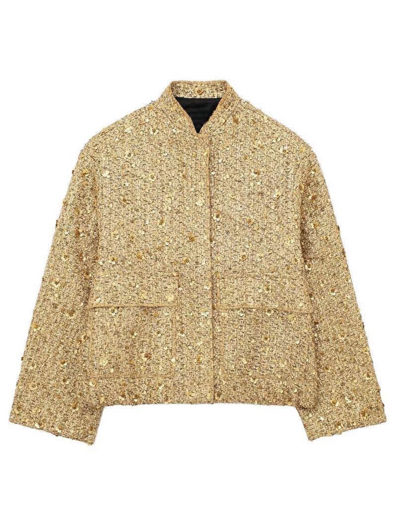 safistyle - Wholesale Bomber Jacket - Women's - Embellished Sequin Bomber Jacket1